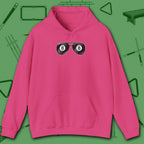 Smooth Shades Hoodie, in Heliconia color, billiards shirt, front view