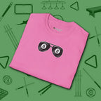 Smooth Shades T-Shirt, in Azalea color, billiards shirt, folded view