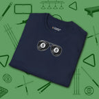 Smooth Shades T-Shirt, in Navy color, billiards shirt, folded view
