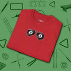 Smooth Shades T-Shirt, in Red color, billiards shirt, folded view