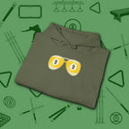 Smooth Shades Hoodie, in Military Green color, billiards shirt, folded view