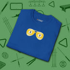 Smooth Shades T-Shirt, in Royal color, billiards shirt, folded view