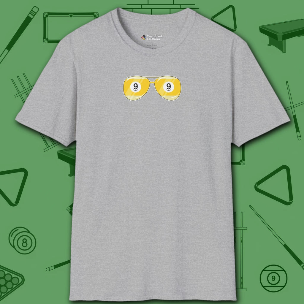 Smooth Shades T-Shirt, in Sport Grey color, billiards shirt, front view