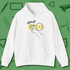Snap The Nine Hoodie, front view, in White from chalk to clutch, look the part