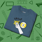 Snap The Nine T-Shirt, folded view, in Indigo Blue table-tested, street-approved style