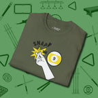 Snap The Nine T-Shirt, folded view, in Military Green put your best game on display