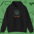 Speak Softly and Carry a Big Stick Hoodie, front view, in Black the official uniform of the after-hours crew