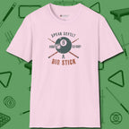 Speak Softly and Carry a Big Stick T-Shirt, front view, in Light Pink what champions wear between racks