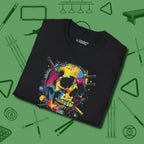 Stabbed Skull T-Shirt, folded view, in Black cue up respect every time you wear it