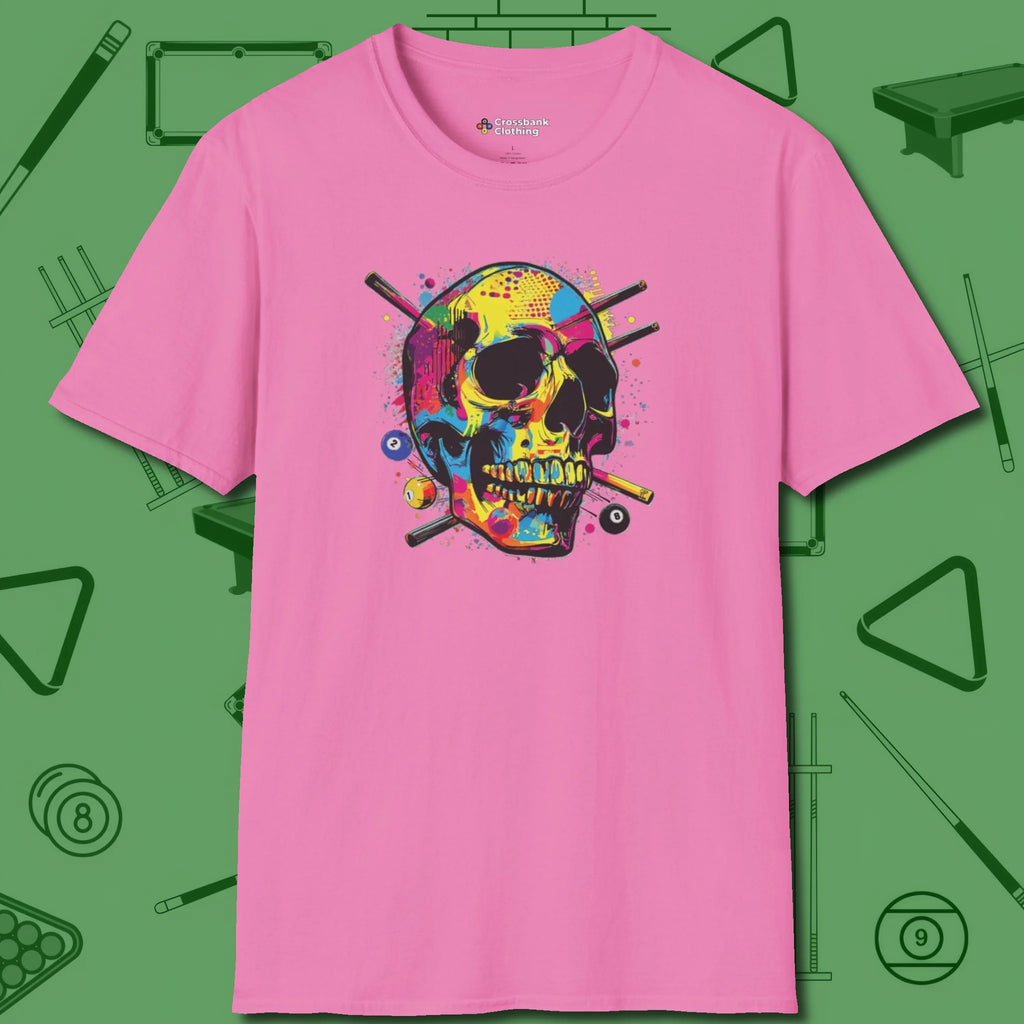 Stabbed Skull T-Shirt, front view, in Azalea play in style, win in silence