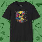 Stabbed Skull T-Shirt, front view, in Black where cue control meets personal style