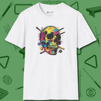 Stabbed Skull T-Shirt, front view, in White for shooters who dress like they play: sharp