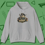 Still Running Shark Hoodie, front view, in Sport Grey smart enough for the felt and the street