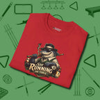 Still Running Shark T-Shirt, folded view, in Red cool under pressure, hot on the eyes