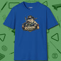 Still Running Shark T-Shirt, front view, in Royal for players who live the game