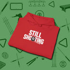 Still Shooting Hoodie, folded view, in Red from chalk to clutch, look the part