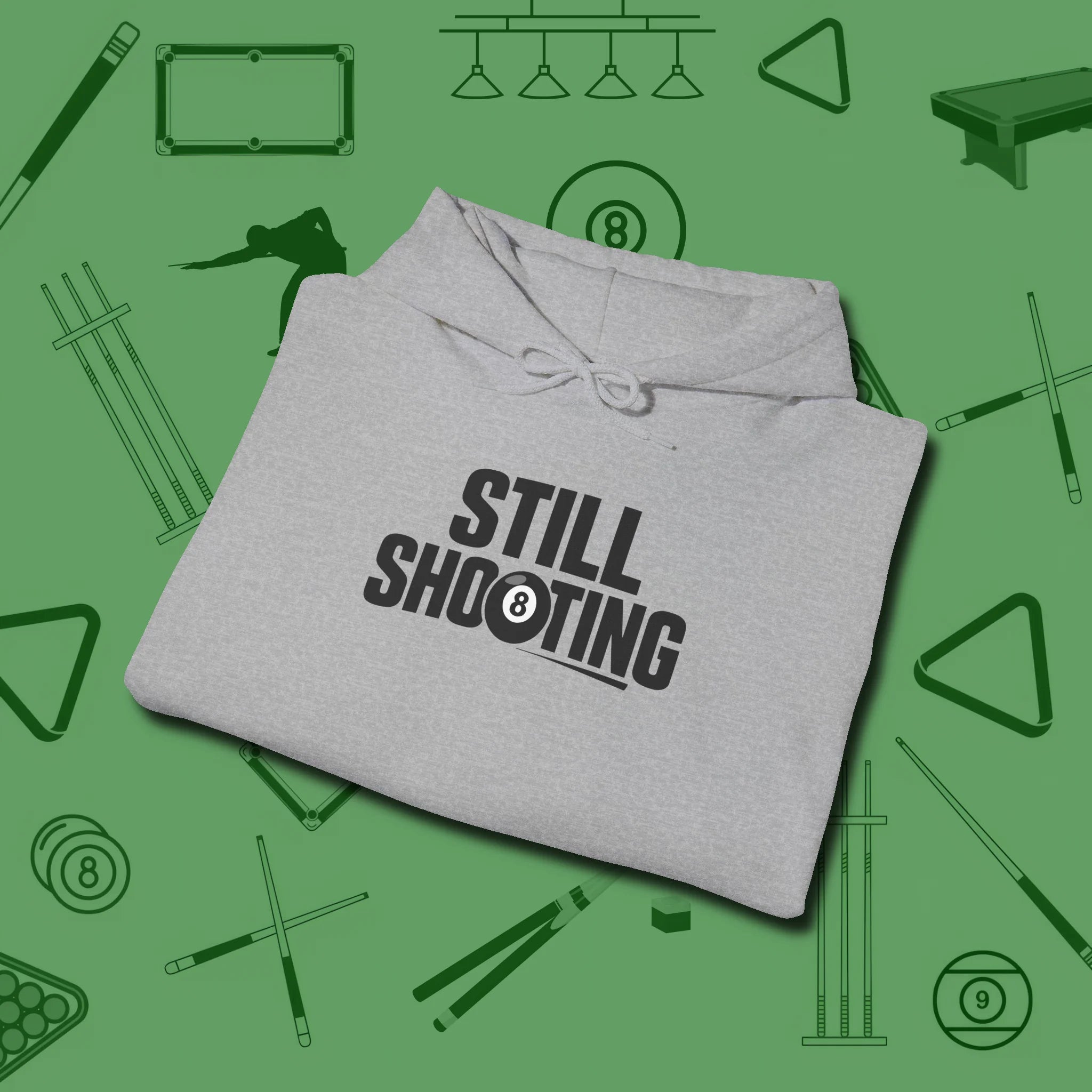 Still Shooting Hoodie, folded view, in Sport Grey look good while calling your pocket