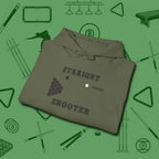 Straight Shooter Hoodie, folded view, in Military Green confidence stitched in every seam