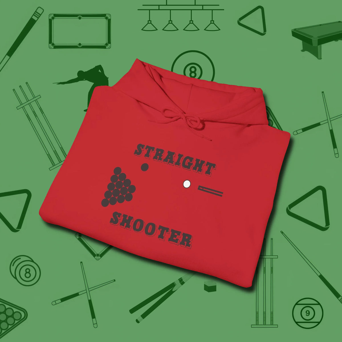 Straight Shooter Hoodie, folded view, in Red the official uniform of the after-hours crew