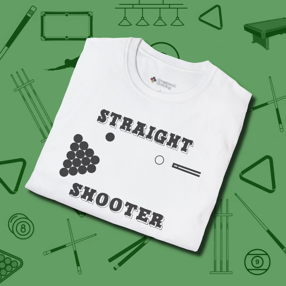 Straight Shooter T-Shirt, folded view, in White a clean fit for the dirtiest safeties