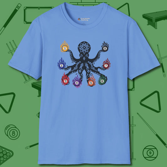 Solids and Stripes Octopus Billiards T-Shirt in Carolina Blue