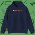 Swearing Balls Hoodie, front view, in Navy look good while calling your pocket