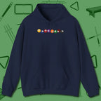 Swearing Balls Hoodie, front view, in Navy look good while calling your pocket