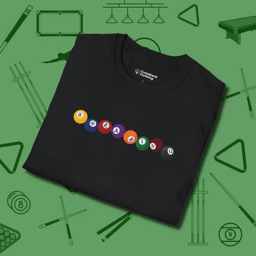 Swearing Ball T-Shirt, folded view, in Black dress for the shot you want to take