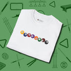 Swearing Ball T-Shirt, folded view, in White where style and cue discipline collide