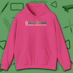 Swearing Pool Balls Hoodie, in Heliconia color, billiards hoodie, front view