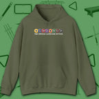 Swearing Pool Balls Hoodie, in Military Green color, billiards hoodie, front view