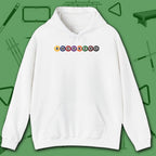 Swearing Pool Balls Hoodie, in White color, billiards hoodie, front view