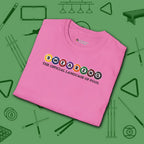 Swearing Pool Balls T-Shirt, in Azalea color, billiards shirt, folded view