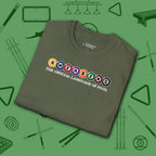 Swearing Pool Balls T-Shirt, in Military Green color, billiards shirt, folded view