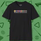 Swearing Pool Balls T-Shirt, in Black color, billiards shirt, front view
