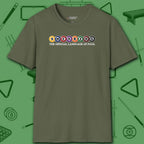 Swearing Pool Balls T-Shirt, in Military Green color, billiards shirt, front view