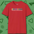 Swearing Pool Balls T-Shirt, in Red color, billiards shirt, front view