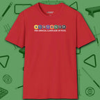 Swearing Pool Balls T-Shirt, in Red color, billiards shirt, front view