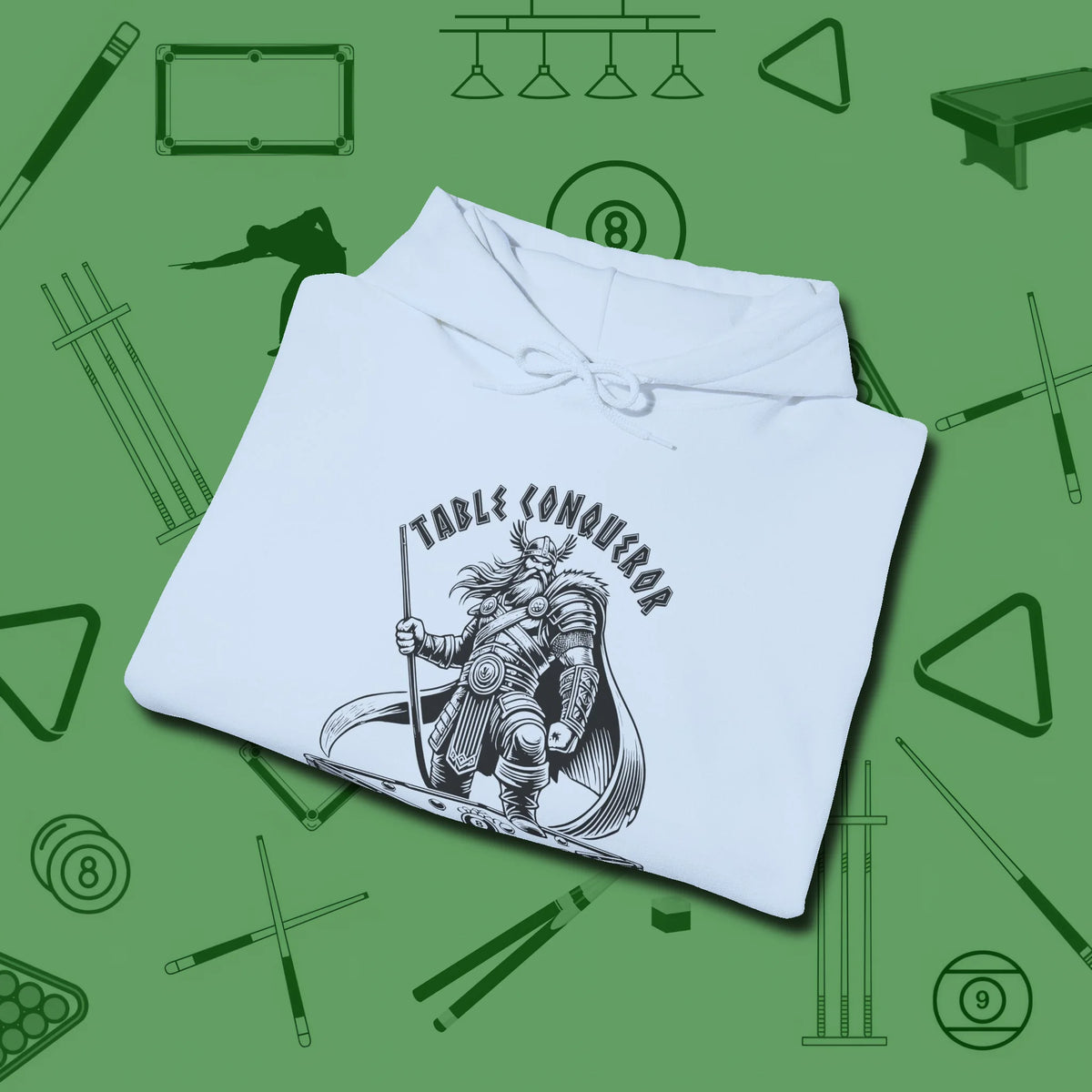 Table Conqueror Hoodie, folded view, in Light Blue fashion with break-and-run energy