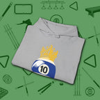 Table Royalty Hoodie, in Sport Grey color, billiards shirt, folded view