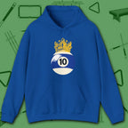 Table Royalty Hoodie, in Royal color, billiards shirt, front view