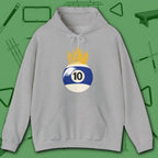 Table Royalty Hoodie, in Sport Grey color, billiards shirt, front view