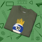 Table Royalty T-Shirt, in Military Green color, billiards shirt, folded view