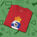 Table Royalty T-Shirt, in Red color, billiards shirt, folded view