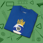 Table Royalty T-Shirt, in Royal color, billiards shirt, folded view