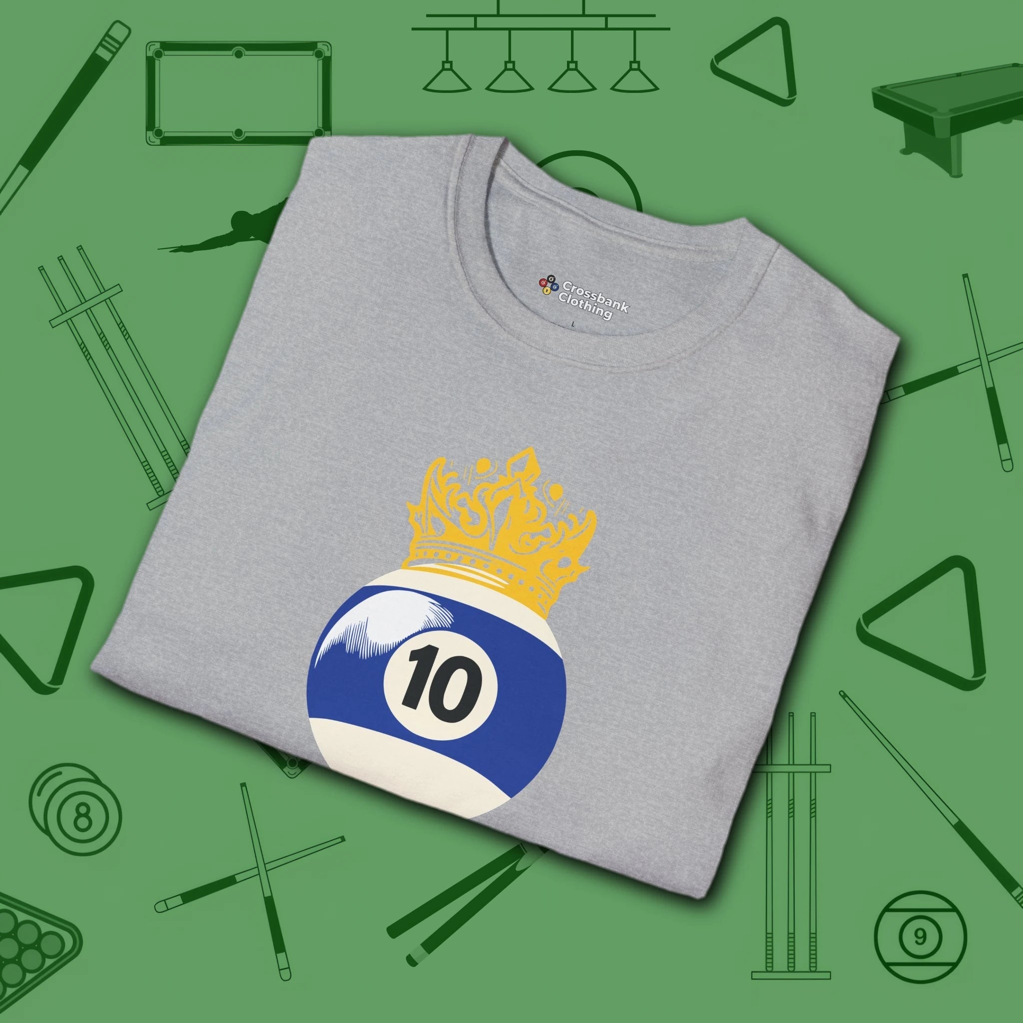 Table Royalty T-Shirt, in Sport Grey color, billiards shirt, folded view