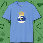 Table Royalty T-Shirt, in Carolina Blue color, billiards shirt, front view
