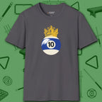 Table Royalty T-Shirt, in Charcoal color, billiards shirt, front view