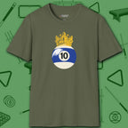 Table Royalty T-Shirt, in Military Green color, billiards shirt, front view