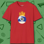 Table Royalty T-Shirt, in Red color, billiards shirt, front view